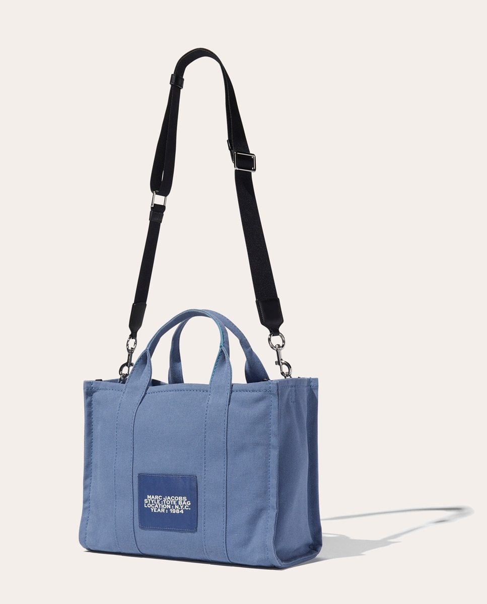 Mala Shopper Tipo Tote Small de Tecido Azul-4