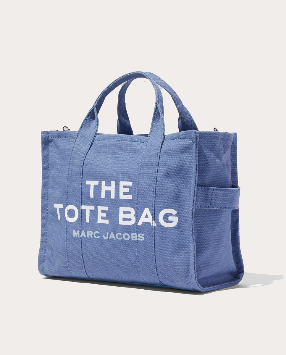 Mala Shopper Tipo Tote Small de Tecido Azul-5