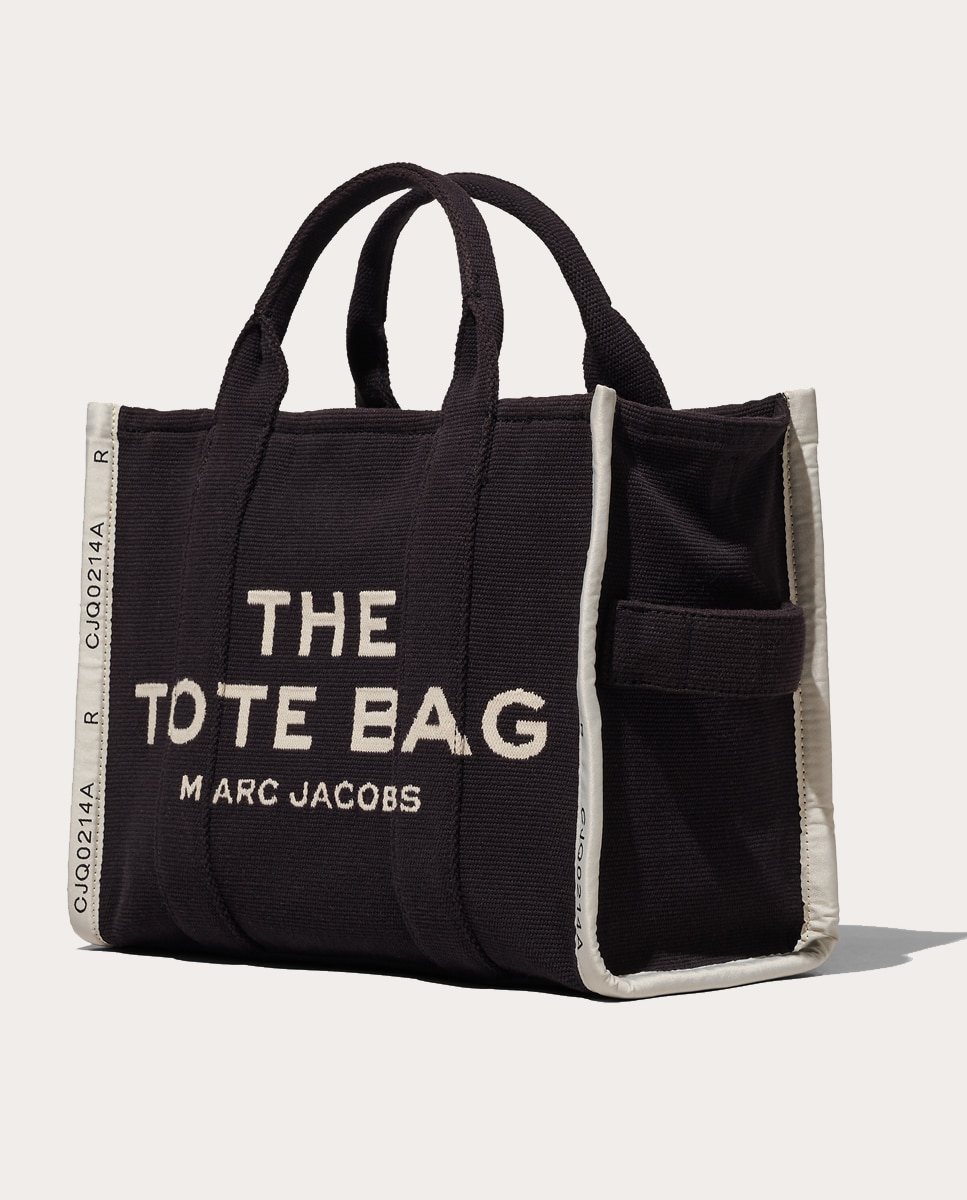 Mala Shopper Jacquard Tipo Tote Small em Tecido Preto-7