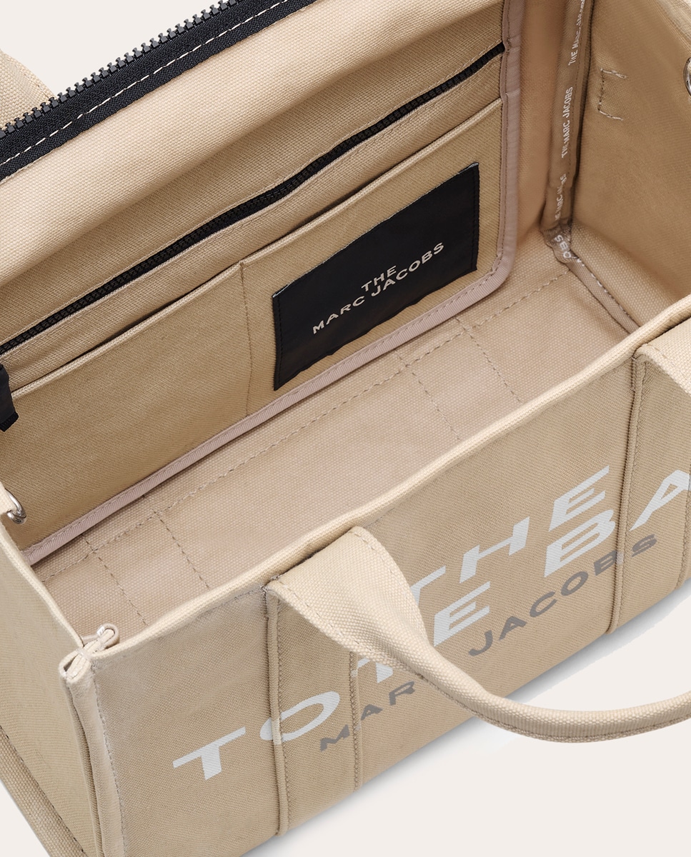 Bolso Medium Tote de algodón Beige-4