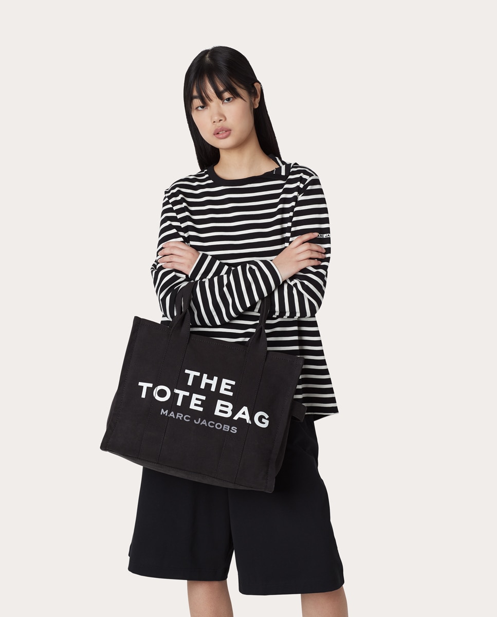 Mala Shopper Large Tipo Tote de Algodão Preto-2