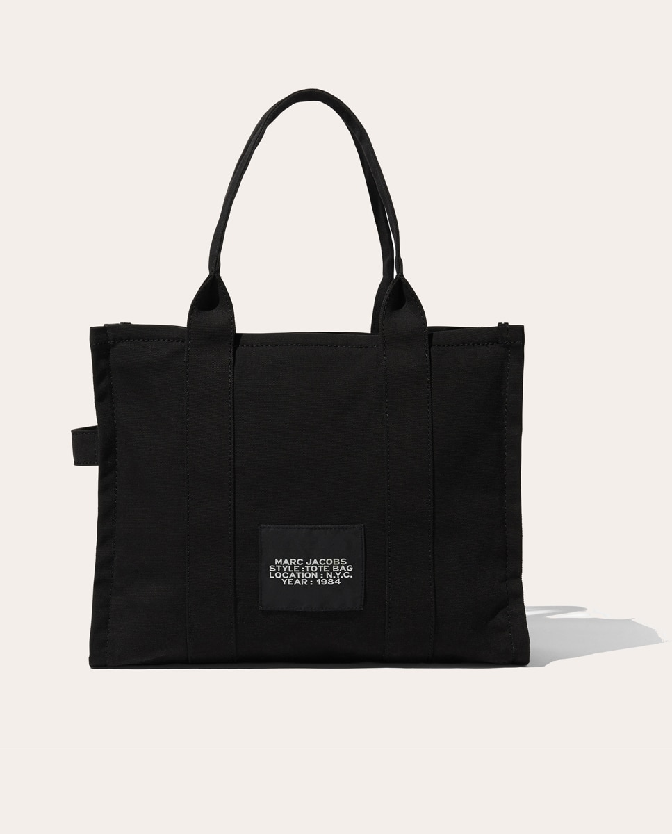 Mala Shopper Large Tipo Tote de Algodão Preto-3