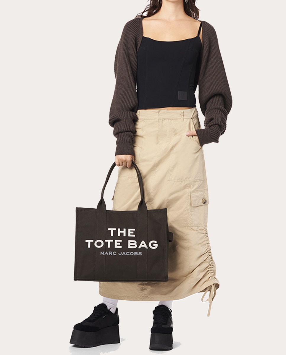 Mala Shopper Large Tipo Tote de Algodão Preto-7