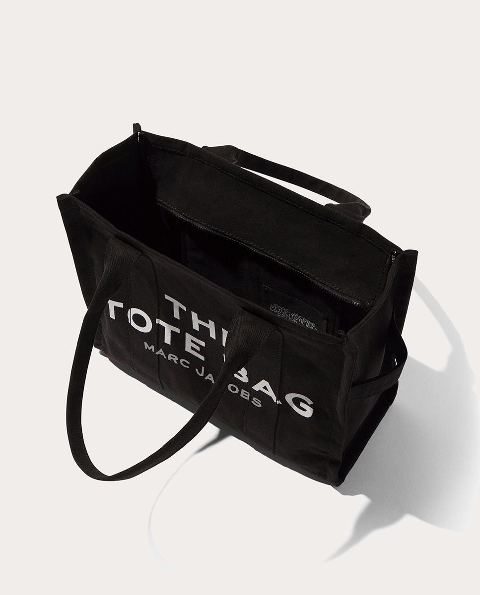 Mala Shopper Large Tipo Tote de Algodão Preto-10