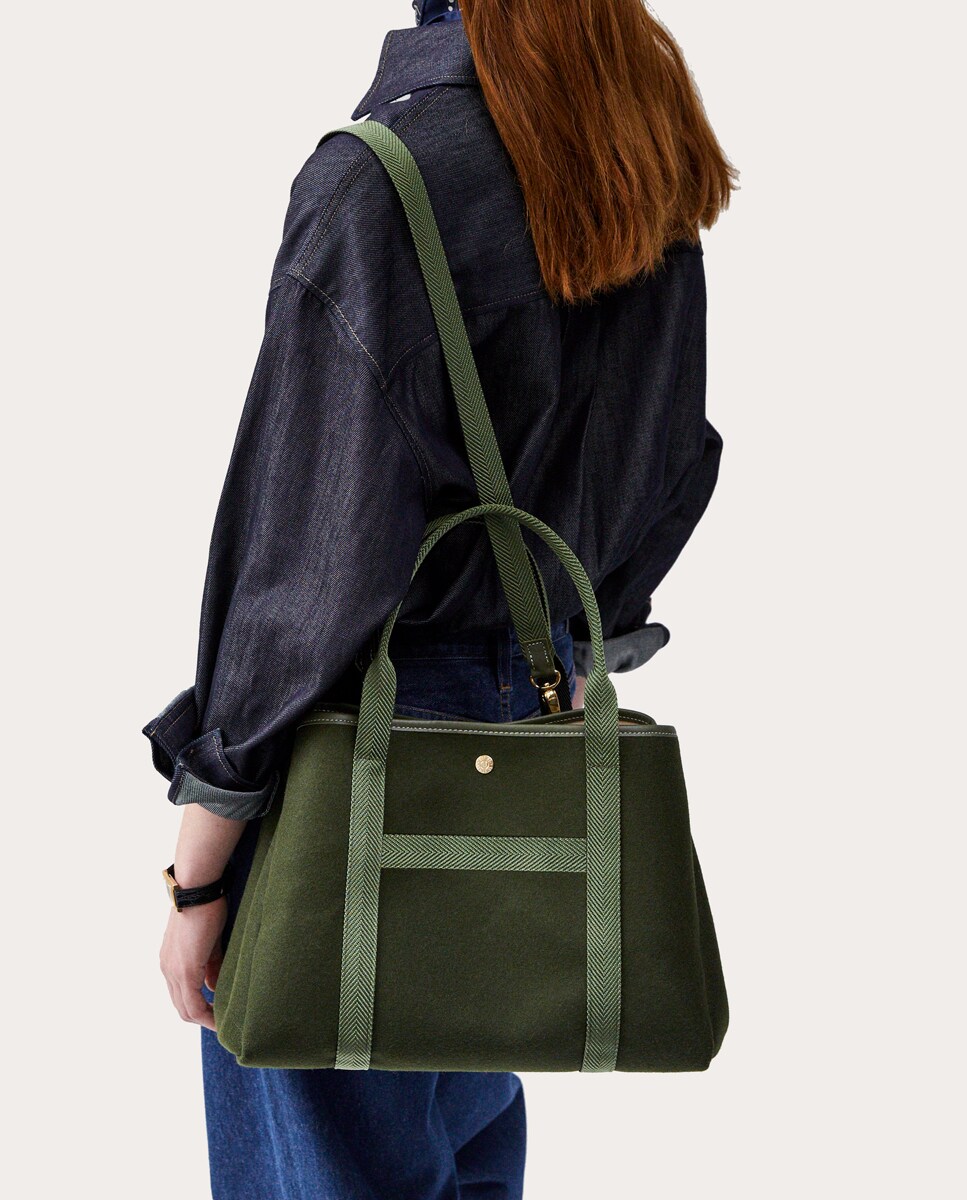 Bolso shopping Traversée M Verde-3
