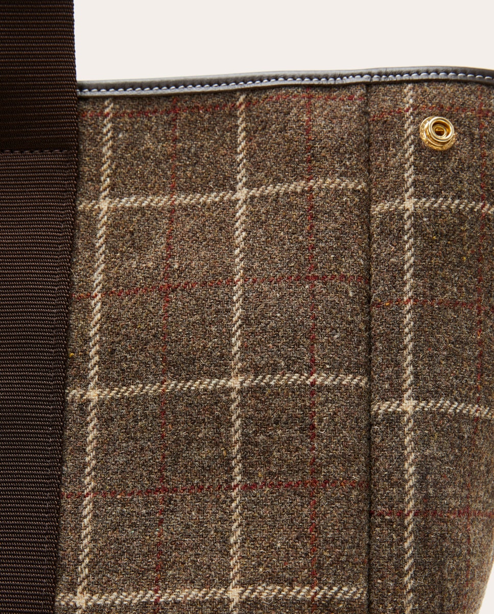 Mala Shopper de Lã Castanho-3