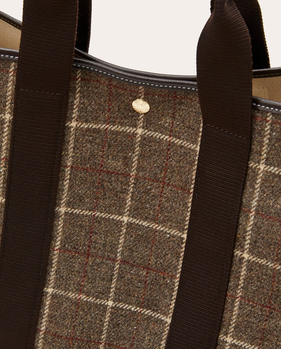 Mala Shopper de Lã Castanho-5