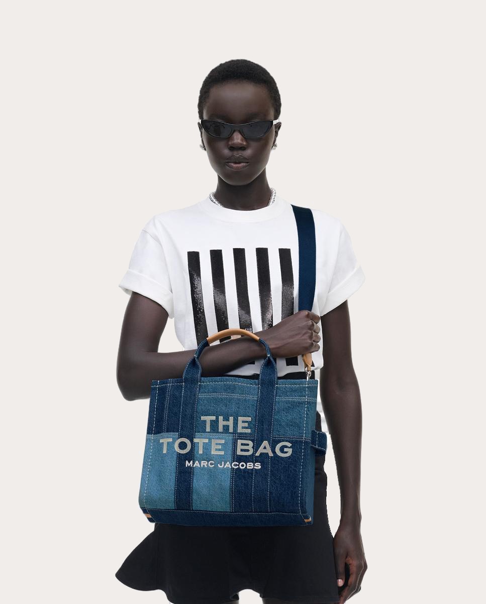 Mala Shopper Tipo Tote Medium Denim Azul-3