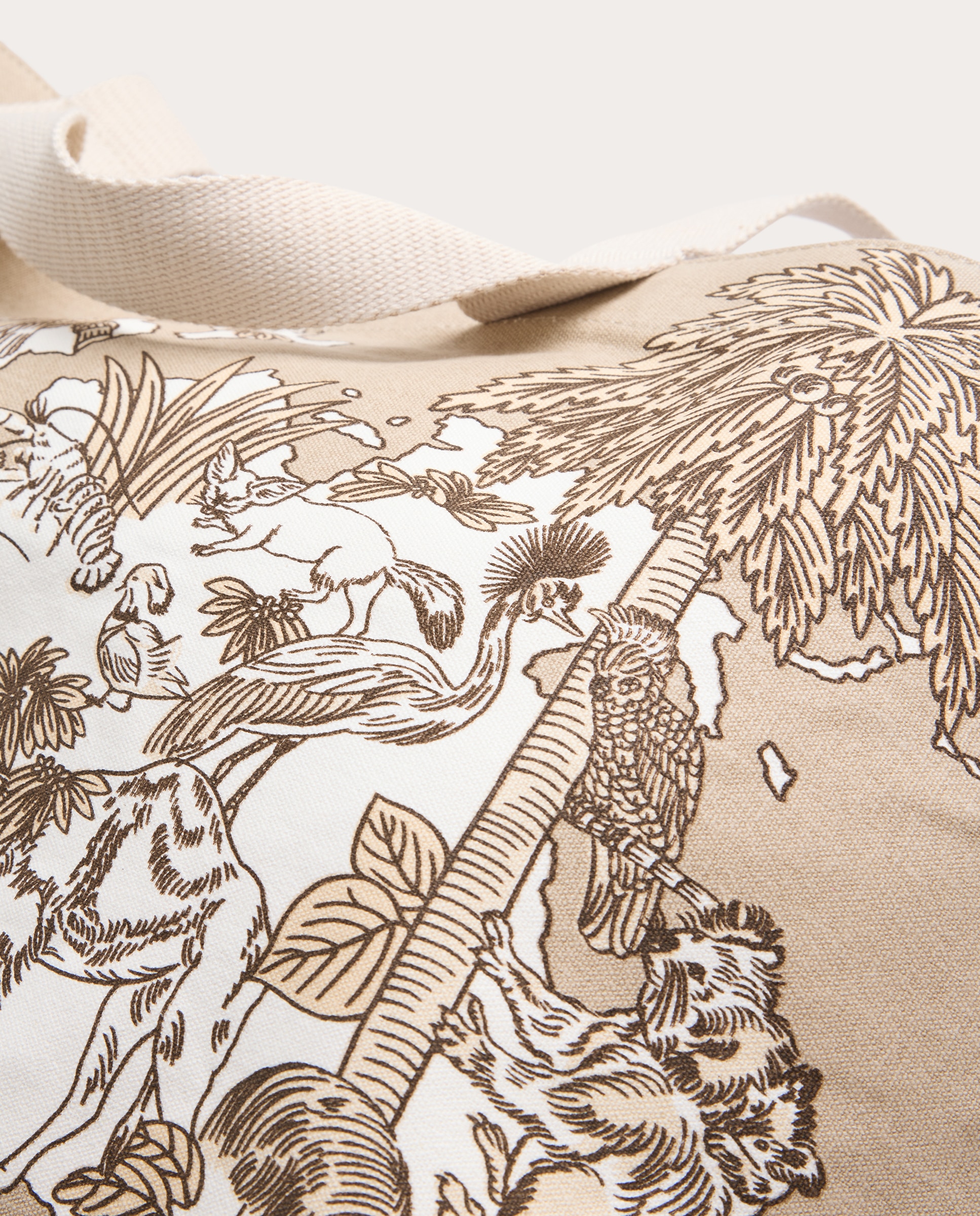 Mala shopper Atlas de algodão Bege-4