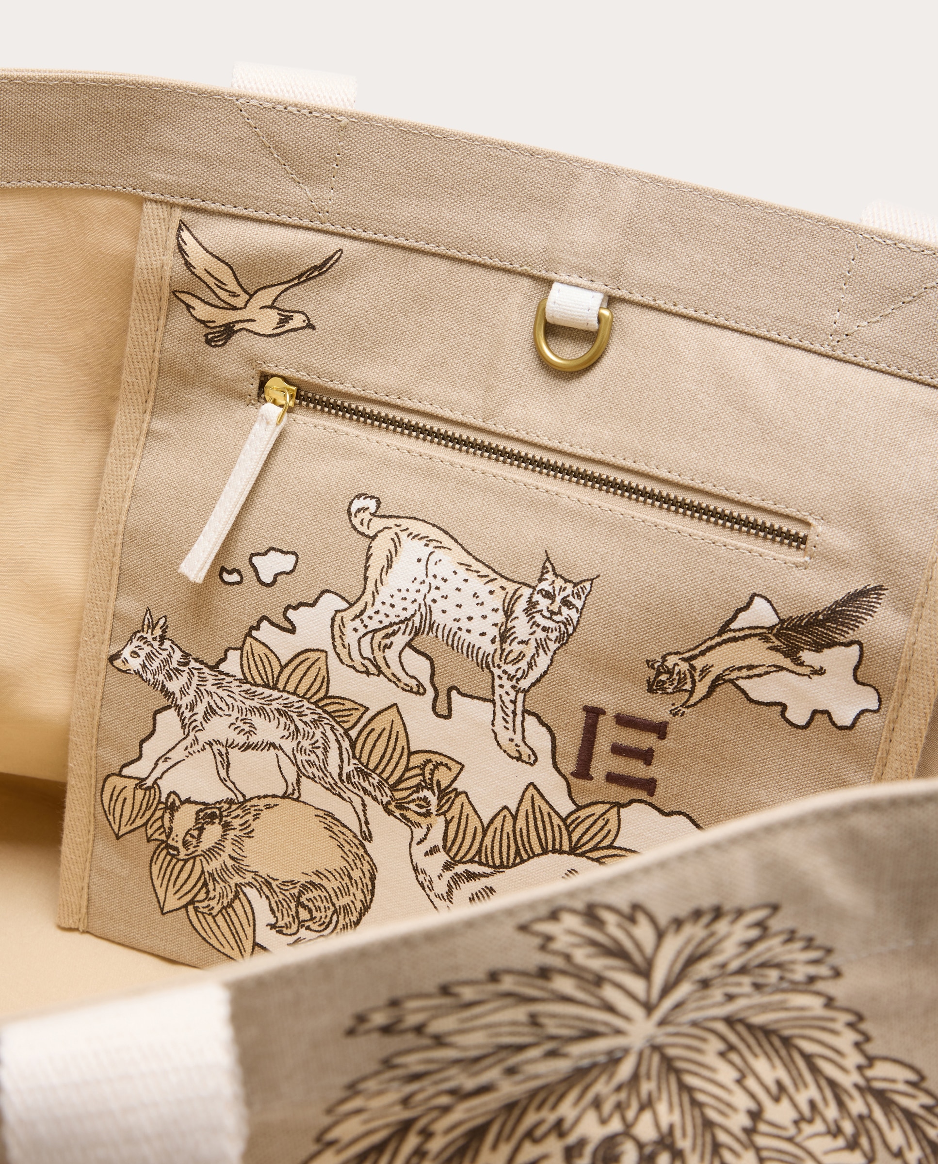 Mala shopper Atlas de algodão Bege-6