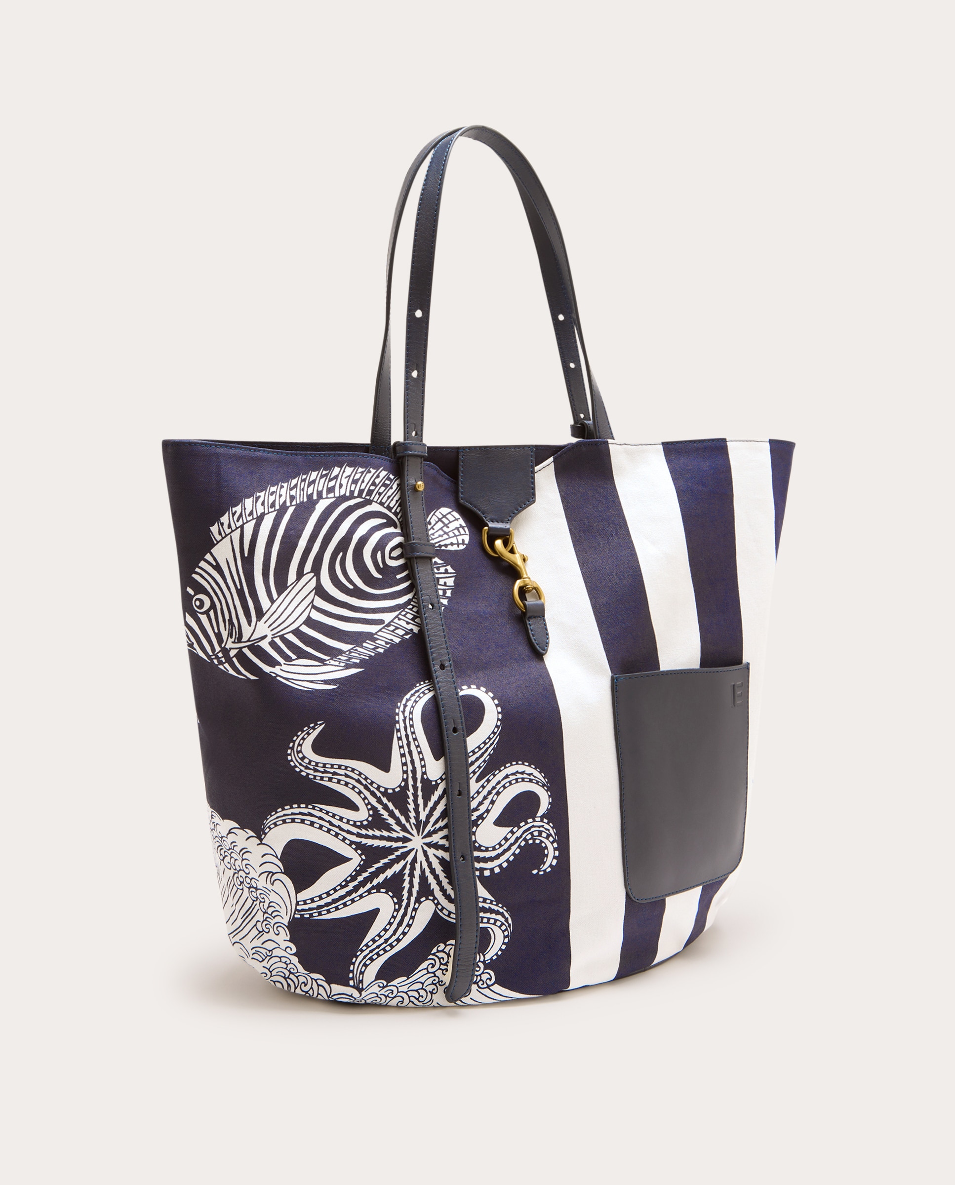Mala shopper Poseidón de algodão Azul-3