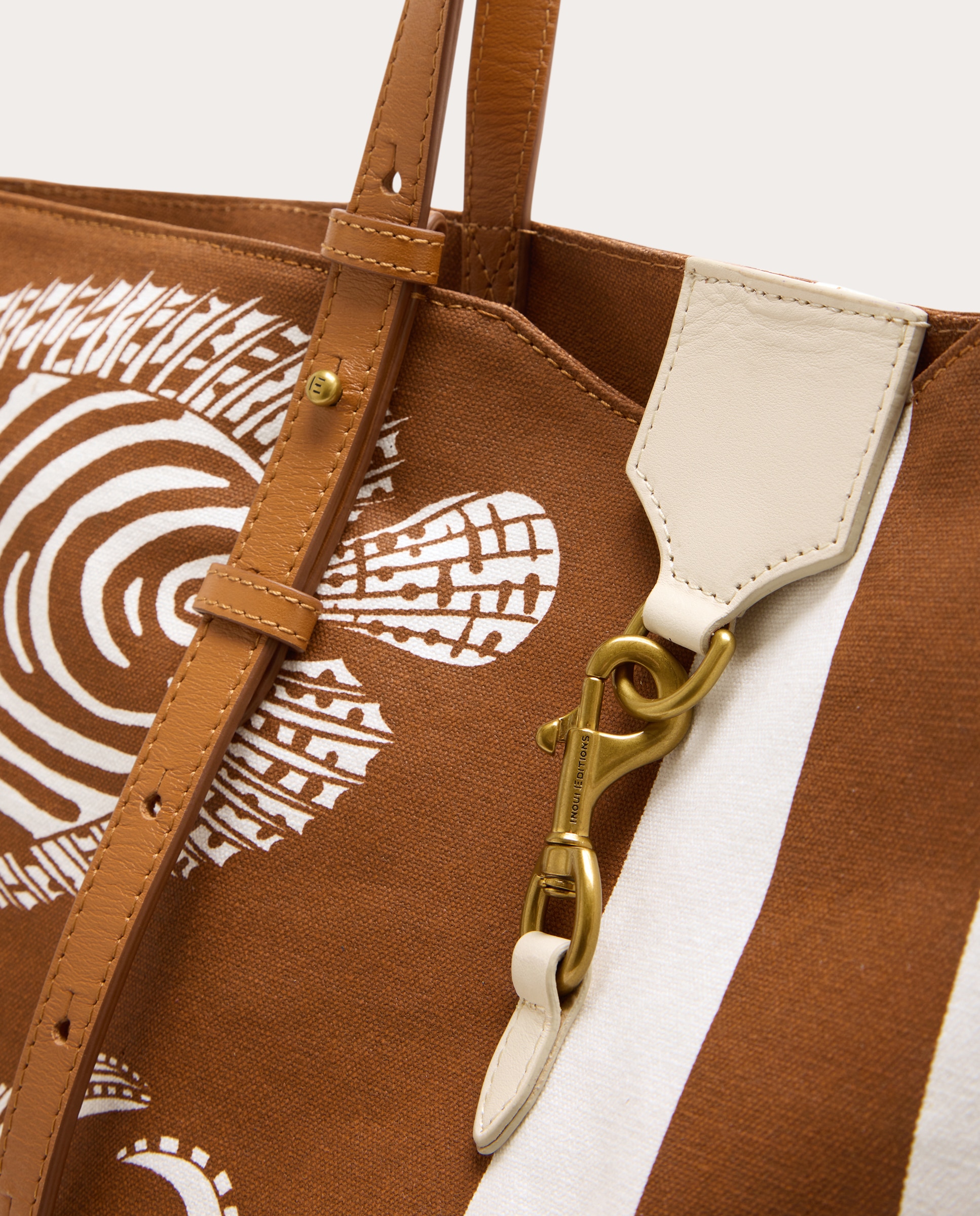 Mala shopper Poseidón de algodão Castanho-claro-4