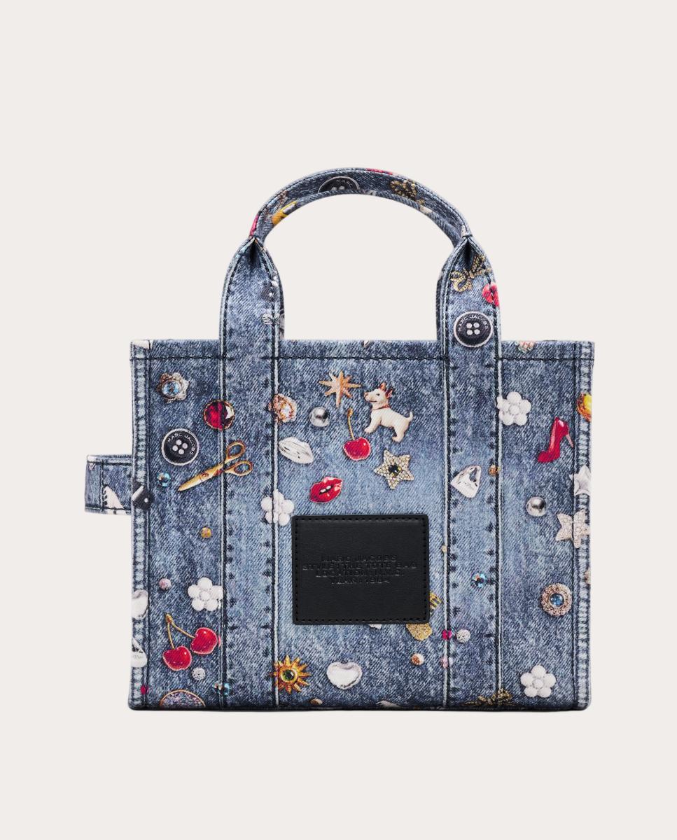 Mala shopper Tote Small em lona Azul-2