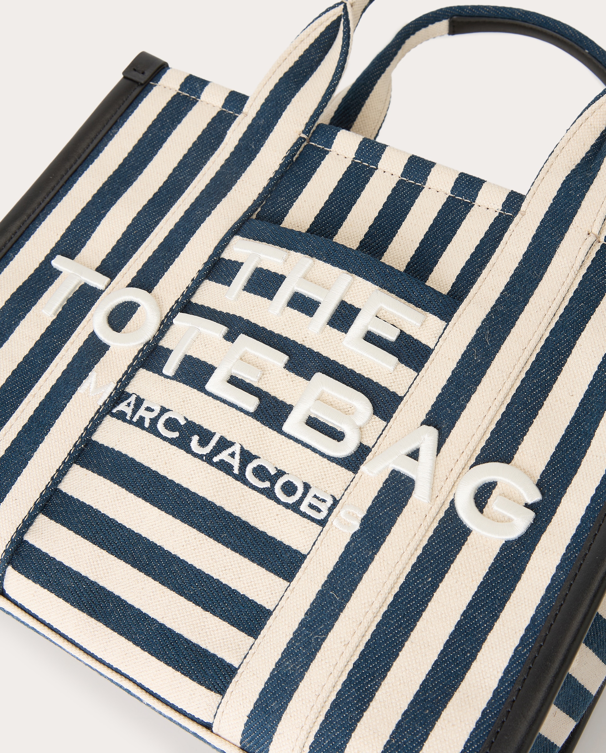 Mala Shopper Stripe Tecido Tote Azul-4