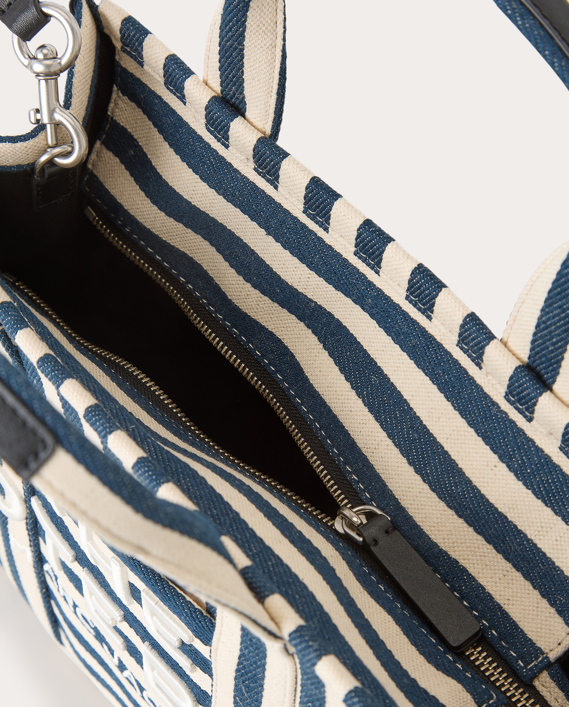 Mala Shopper Stripe Tecido Tote Azul-5