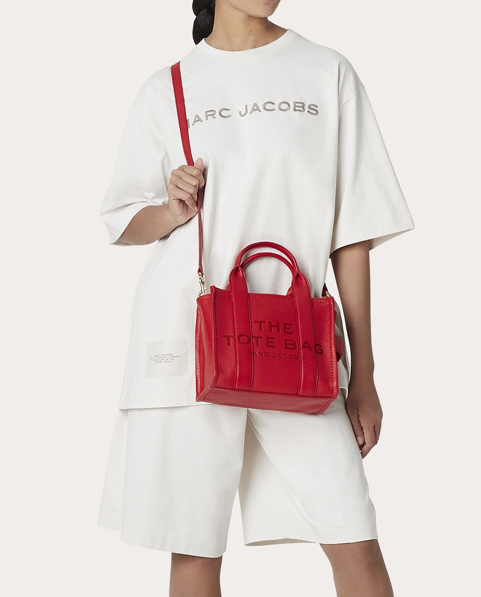 Mala Shopper Traveler Mini em Pele Vermelho-7
