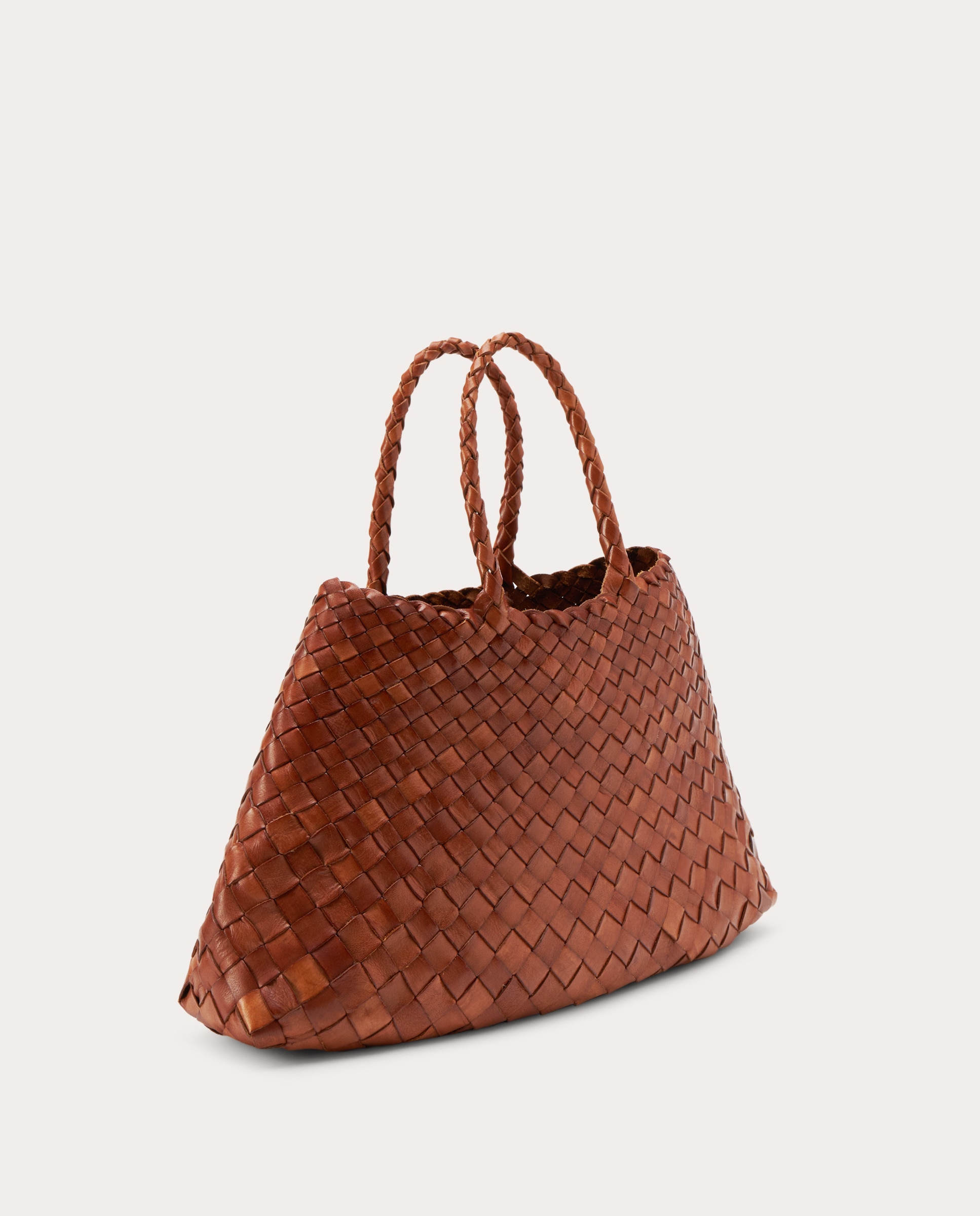 Mala Shopper Pequena Santa Cruz de Pele Castanho-2