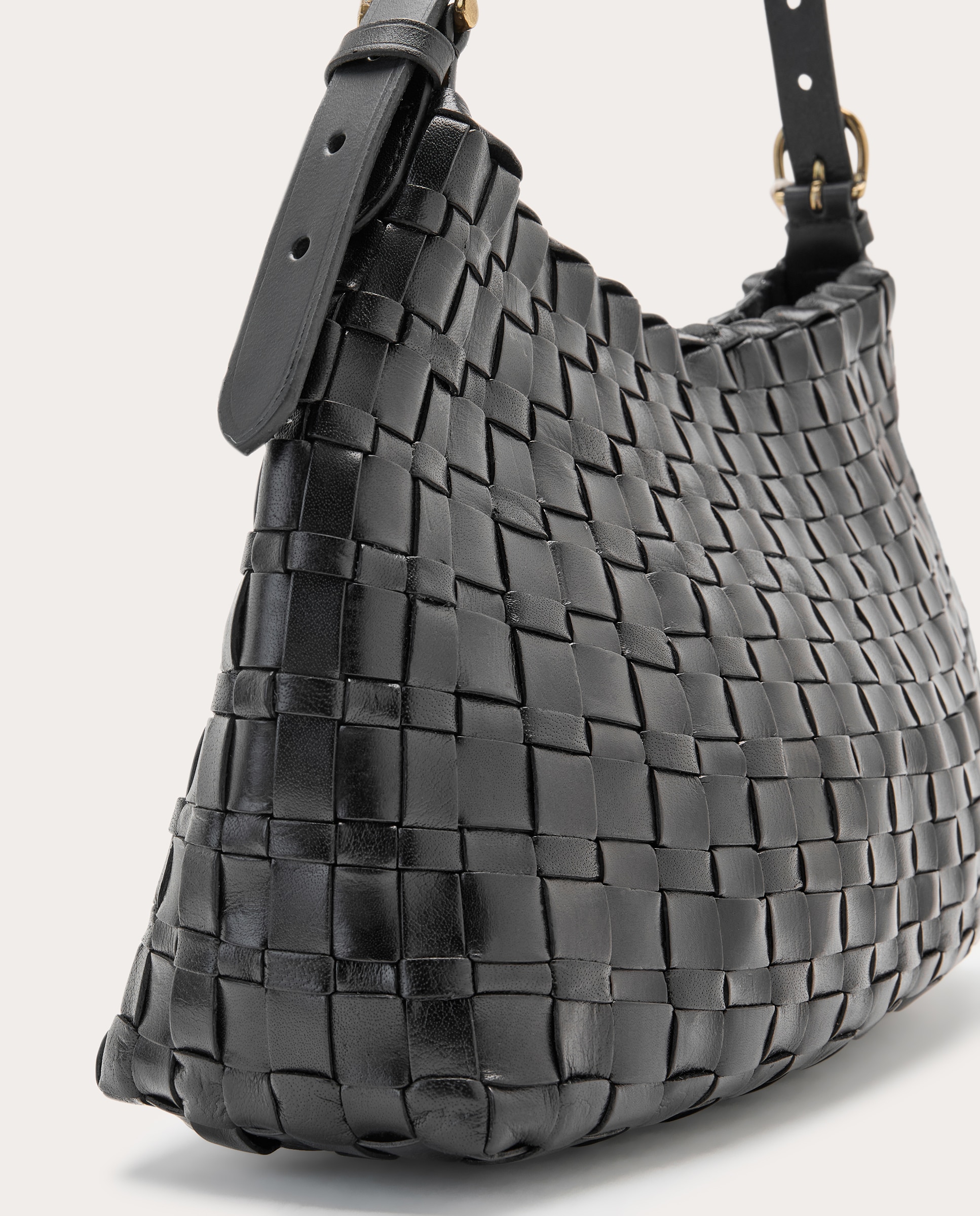 Mala Shopper Hobo Salvage em Pele Preto-3