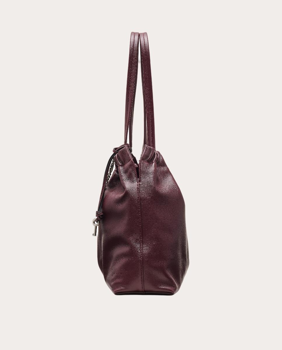 Mala de Ombro Tipo Hobo de Camurça Bordeaux-3