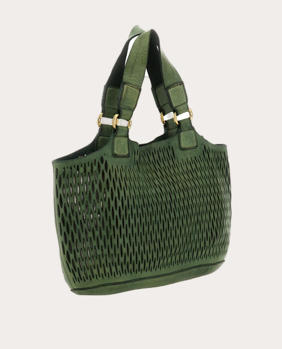 Mala Shopper Cosima em Pele Verde Água-5