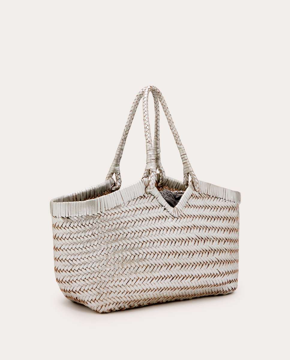 Mala Shopper Crudelia em pele Prata-2