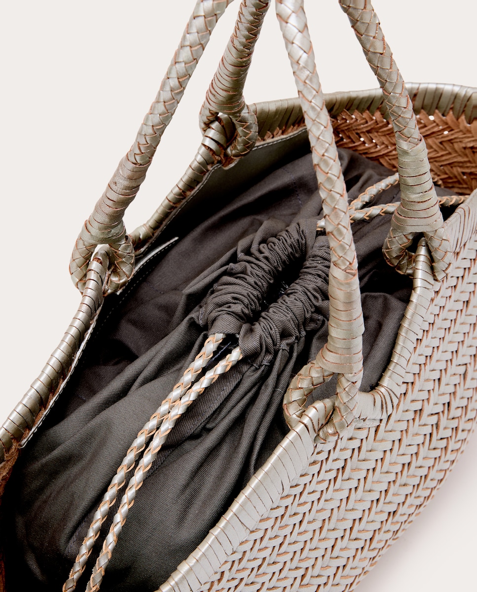 Mala Shopper Crudelia em pele Prata-3