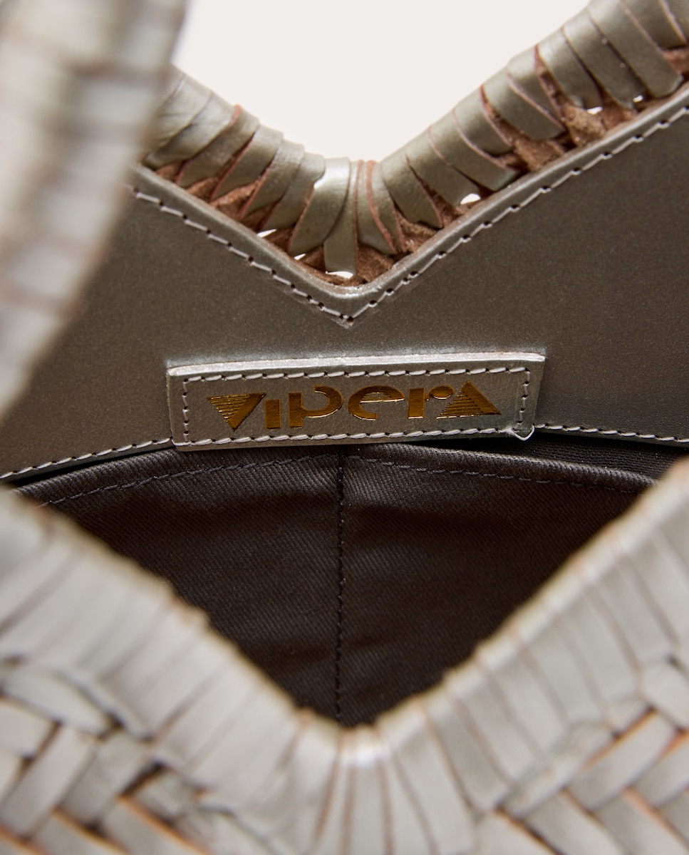 Mala Shopper Crudelia em pele Prata-5