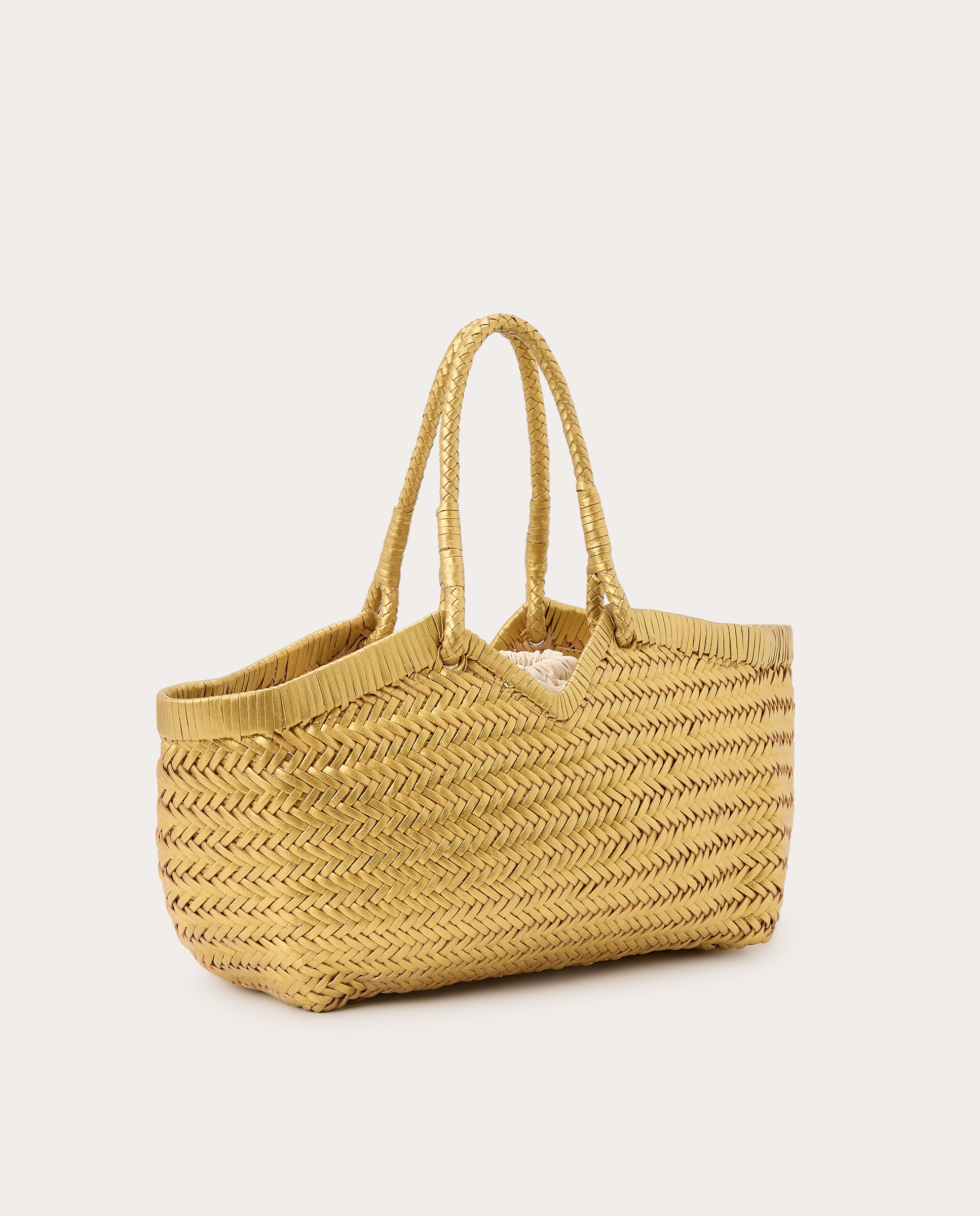 Mala Shopper Crudelia em pele Ouro-2