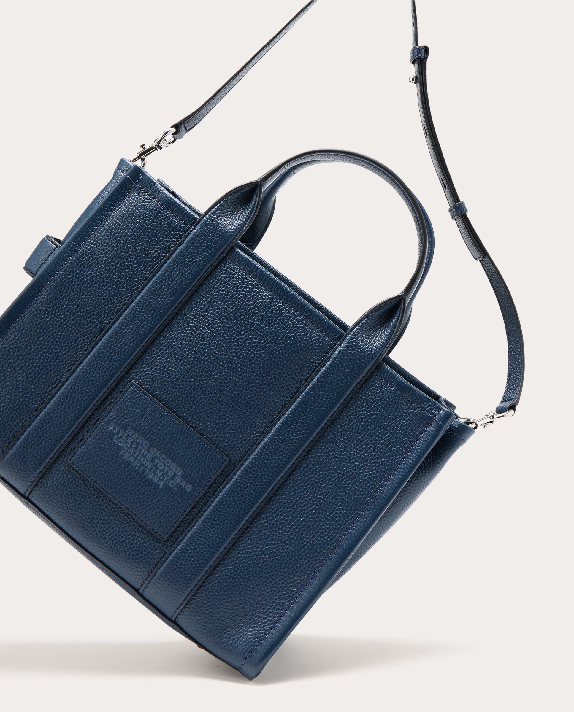 Bolso shopping Tote Medium de piel - Azul marino Azul marino-4