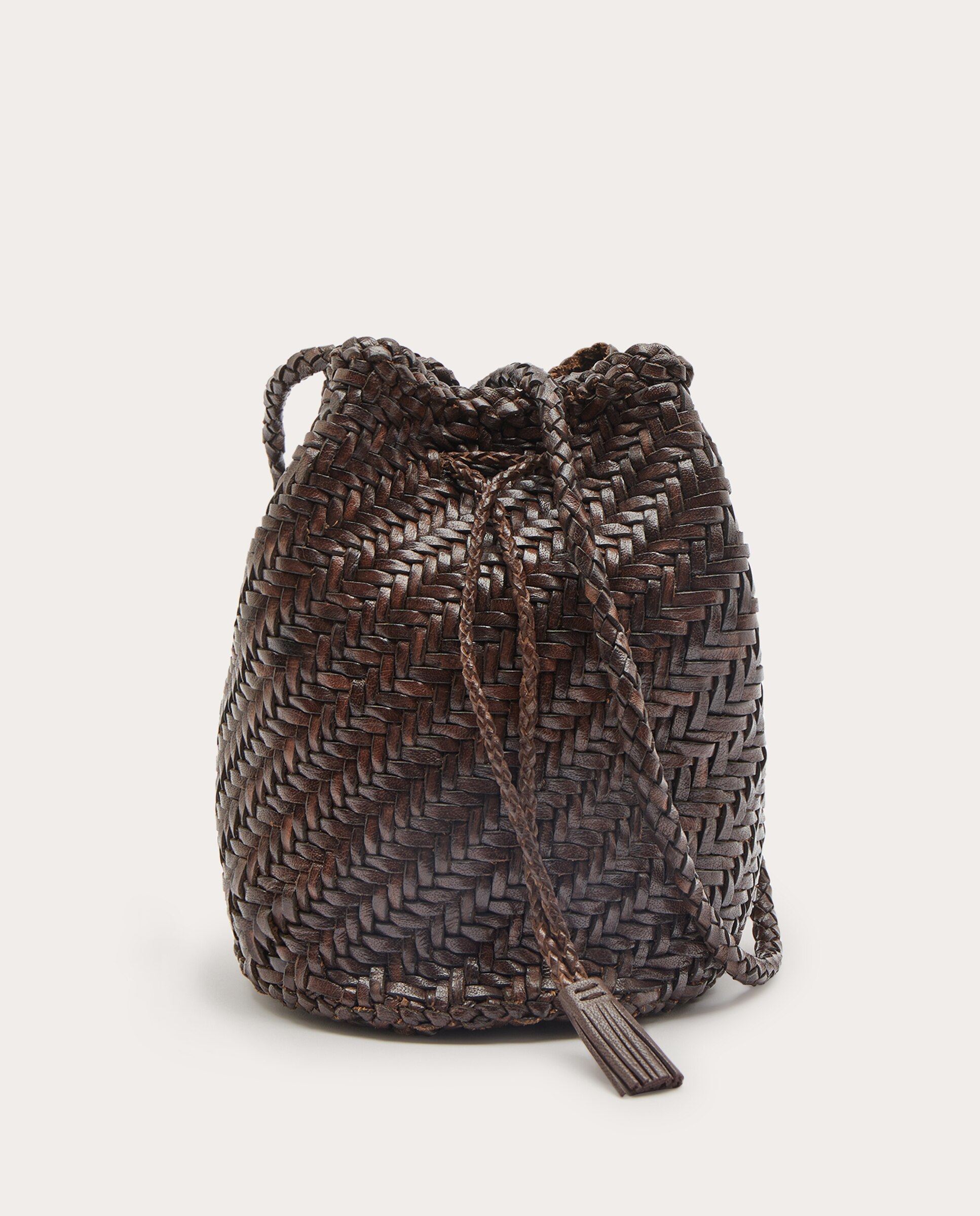 Imagen 0 de Bolso de hombro Pompom Double de piel Marrón oscuro