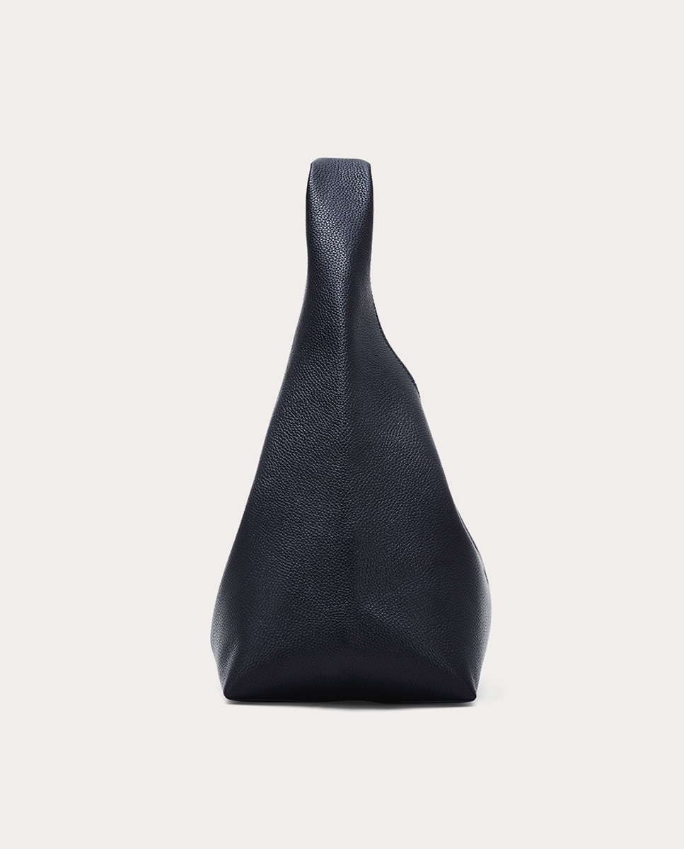 Mala de Ombro The Sack em Pele Preto-3