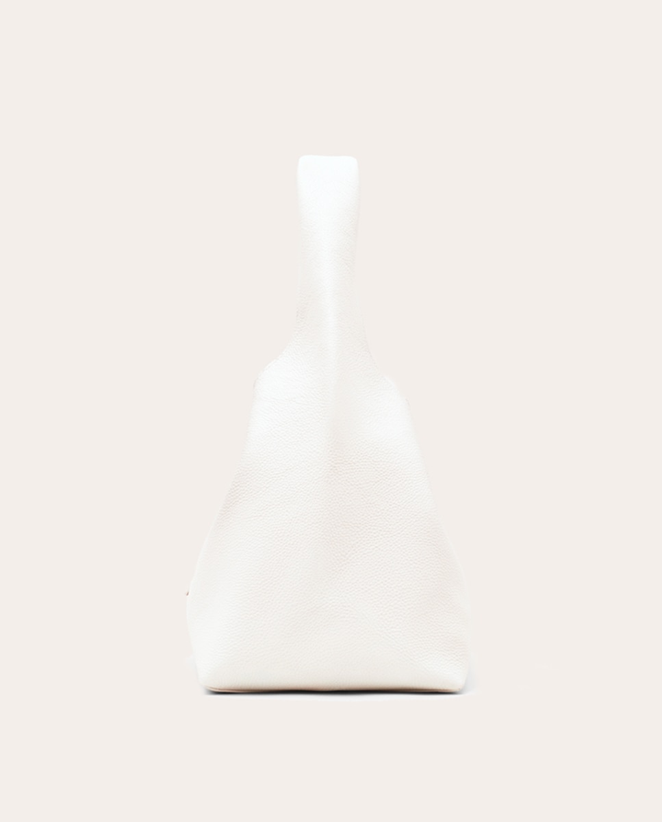 Mala de Ombro The Sack em Pele Branco-4