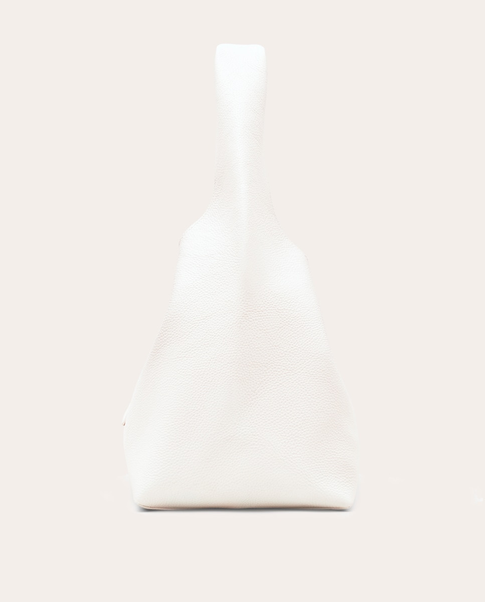 Mala de Ombro The Sack em Pele Branco-11
