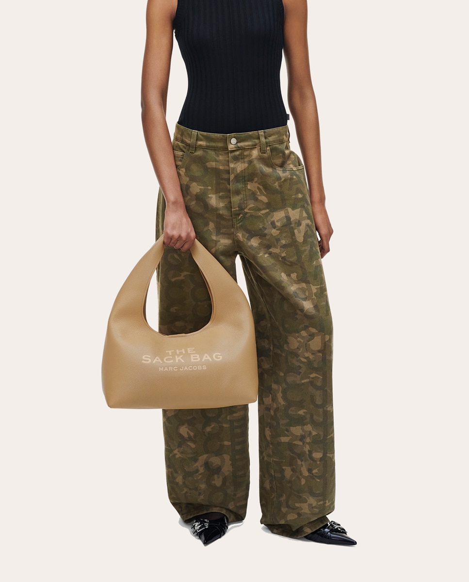 Bolso de hombro The Sack de piel Camel Camel-3