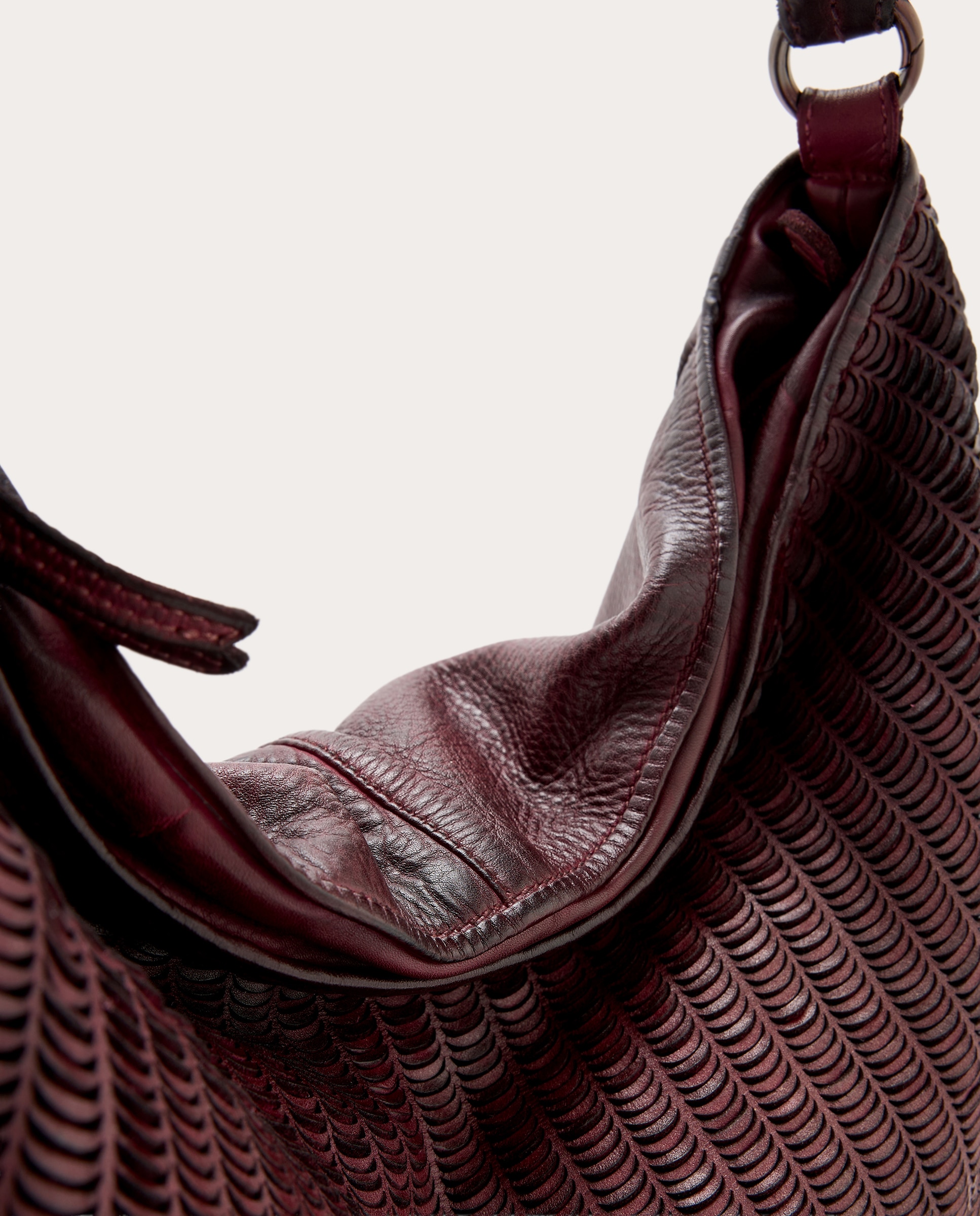 Imagen 4 de Bolso de hombro de piel - Burdeos Burdeos
