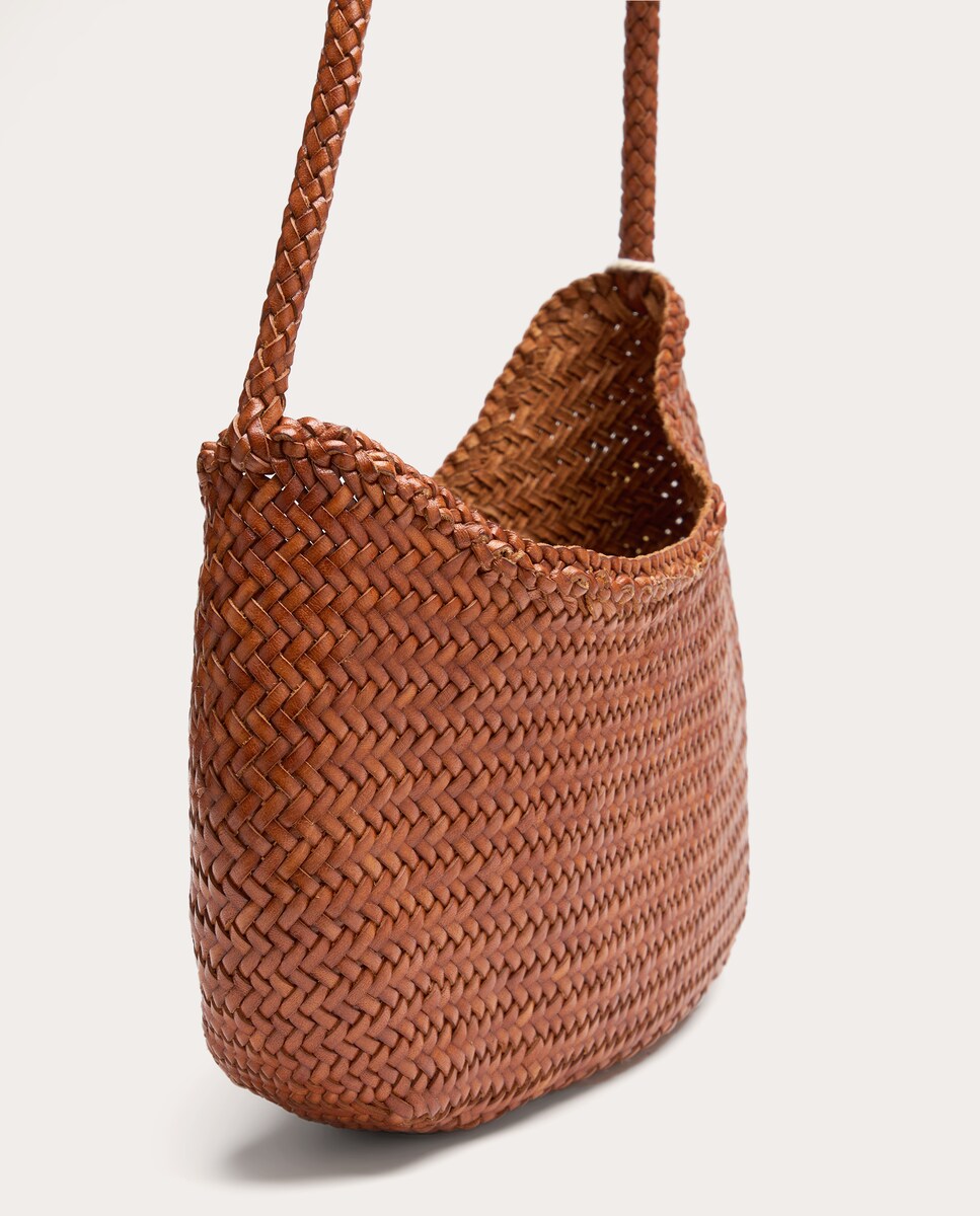 Mala de Ombro Nova Luna em Pele Castanho-claro-4