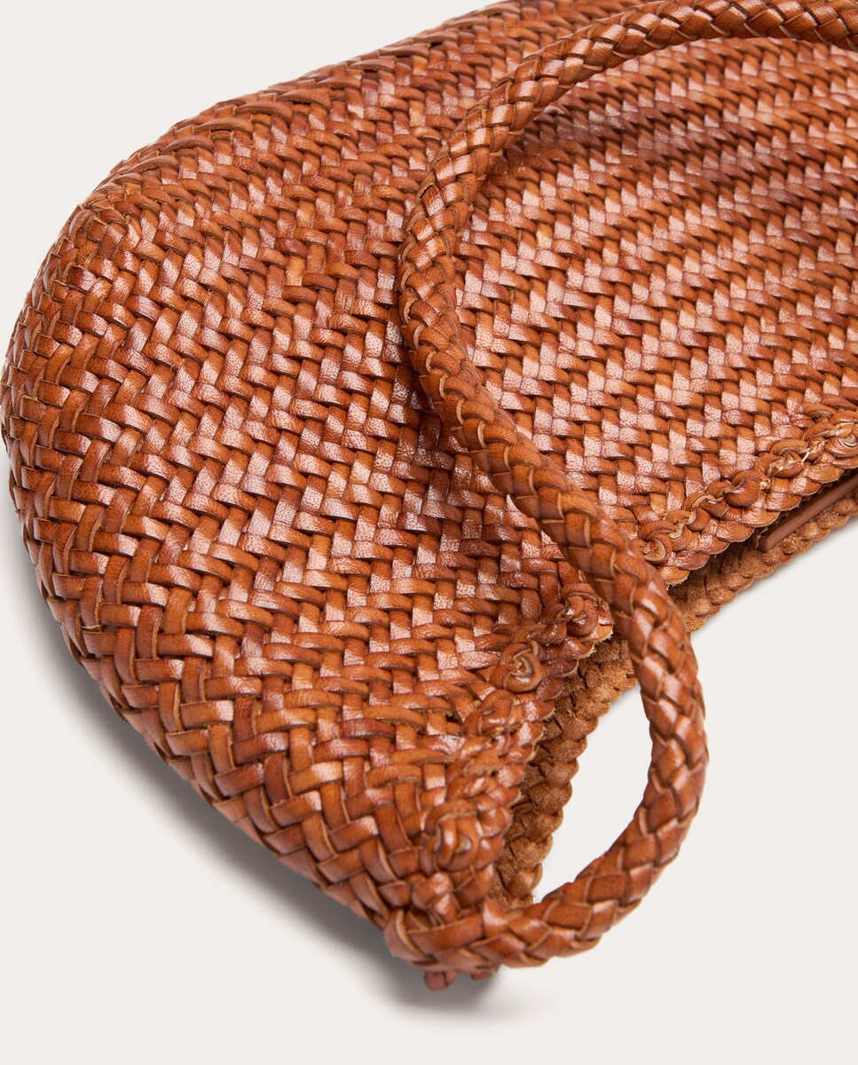 Mala de Ombro Nova Luna em Pele Castanho-claro-5