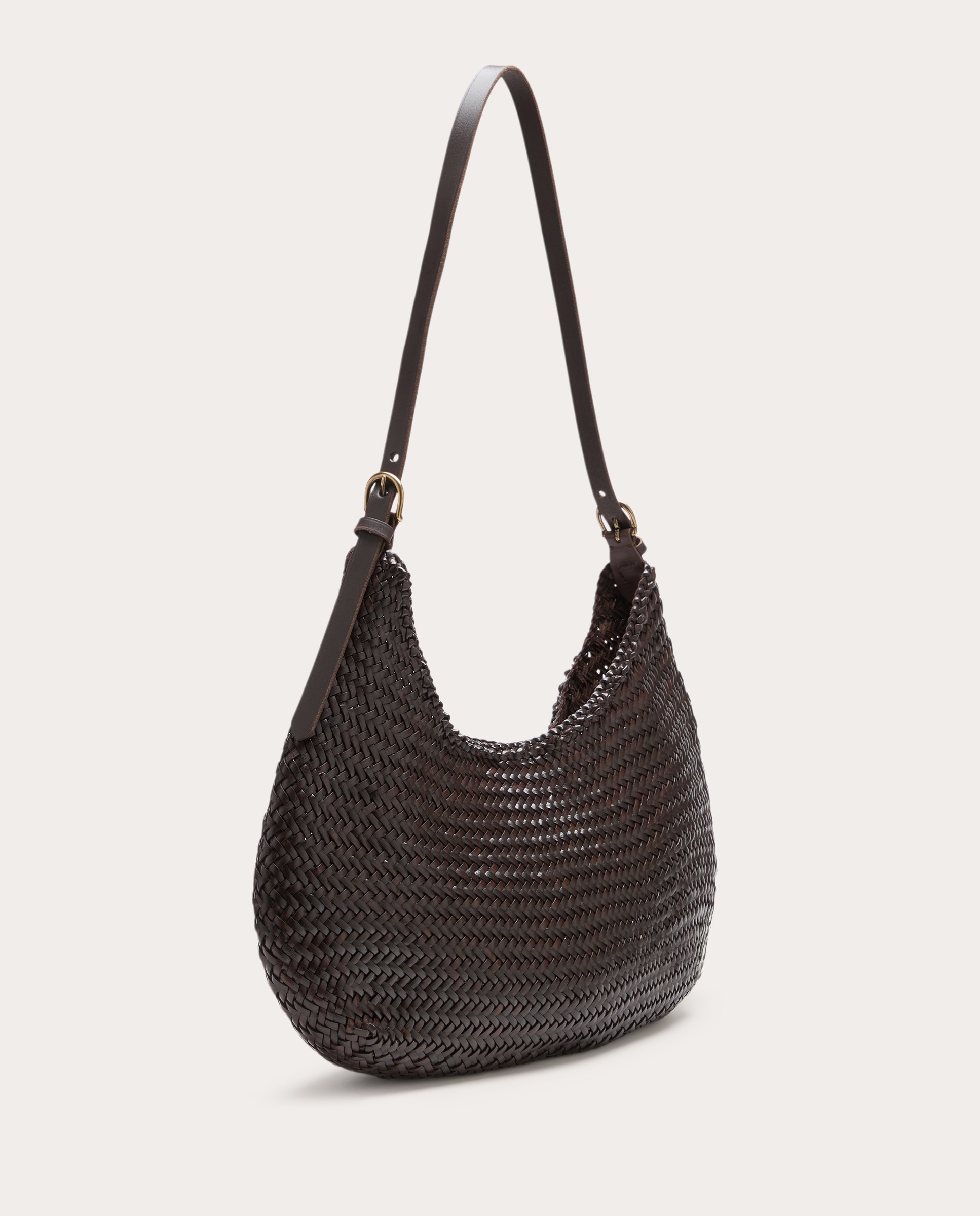 Mala de Ombro Luna Piena em Pele Castanho-escuro-2