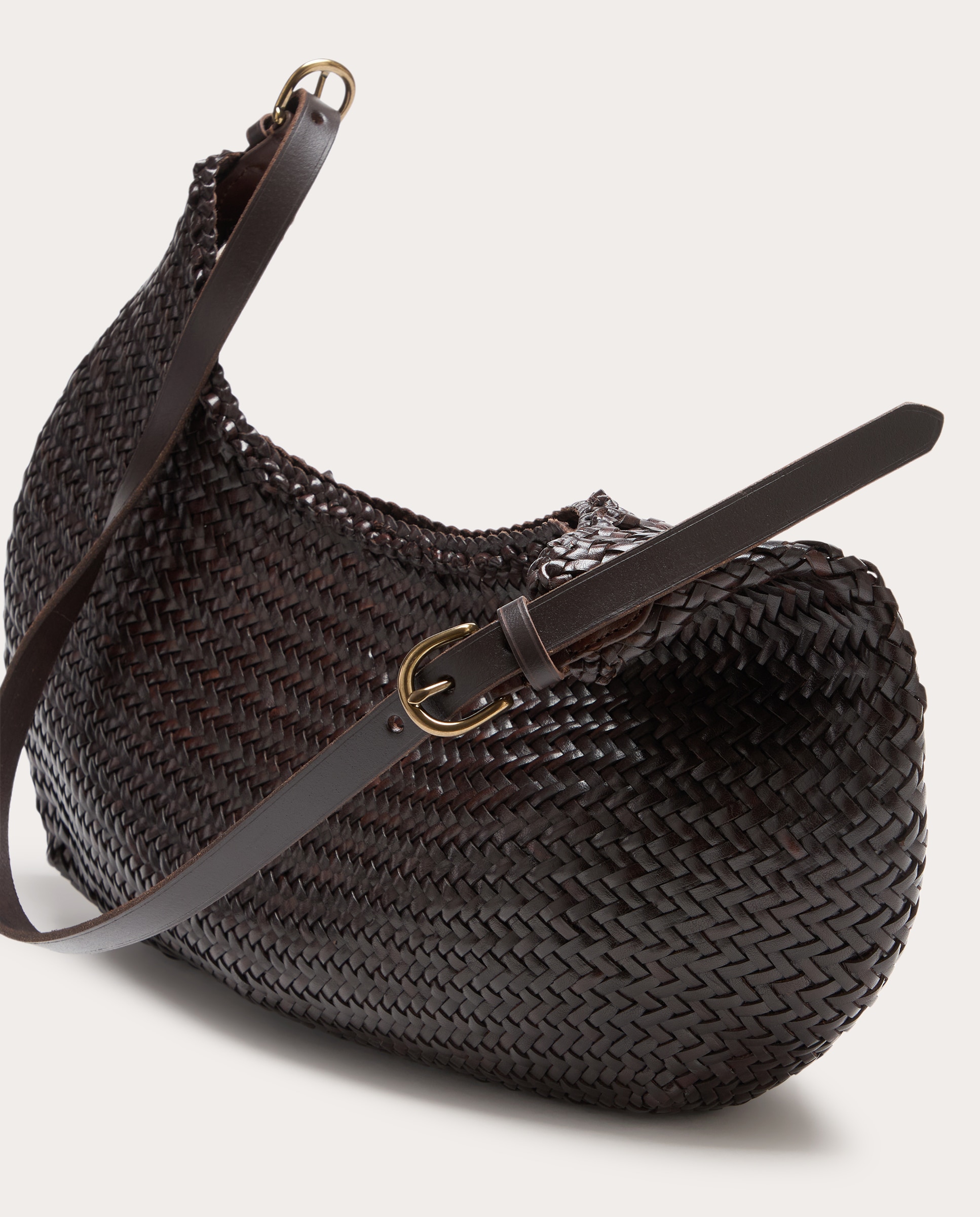 Mala de Ombro Luna Piena em Pele Castanho-escuro-3