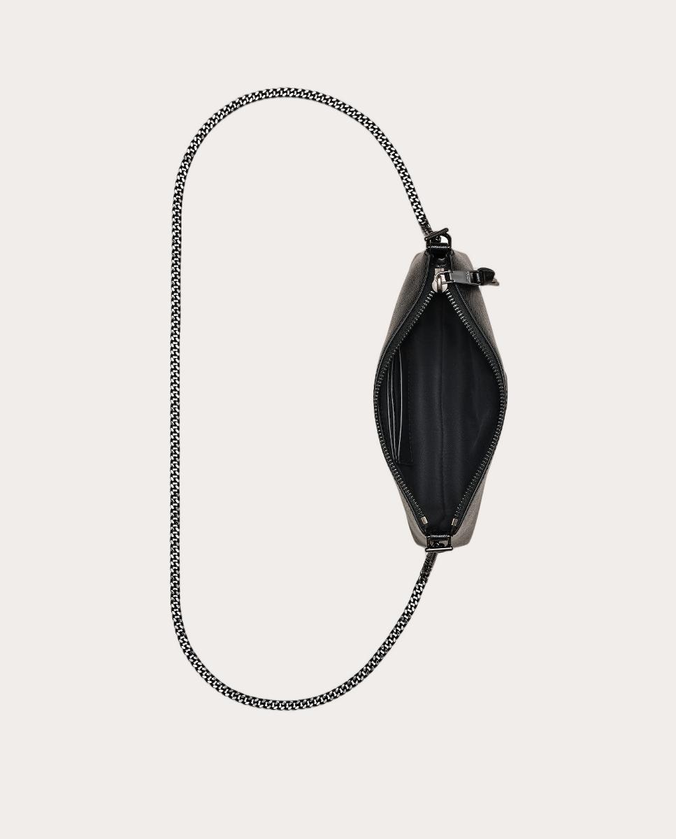 Mala de Ombro Pochette em Pele Preto-3