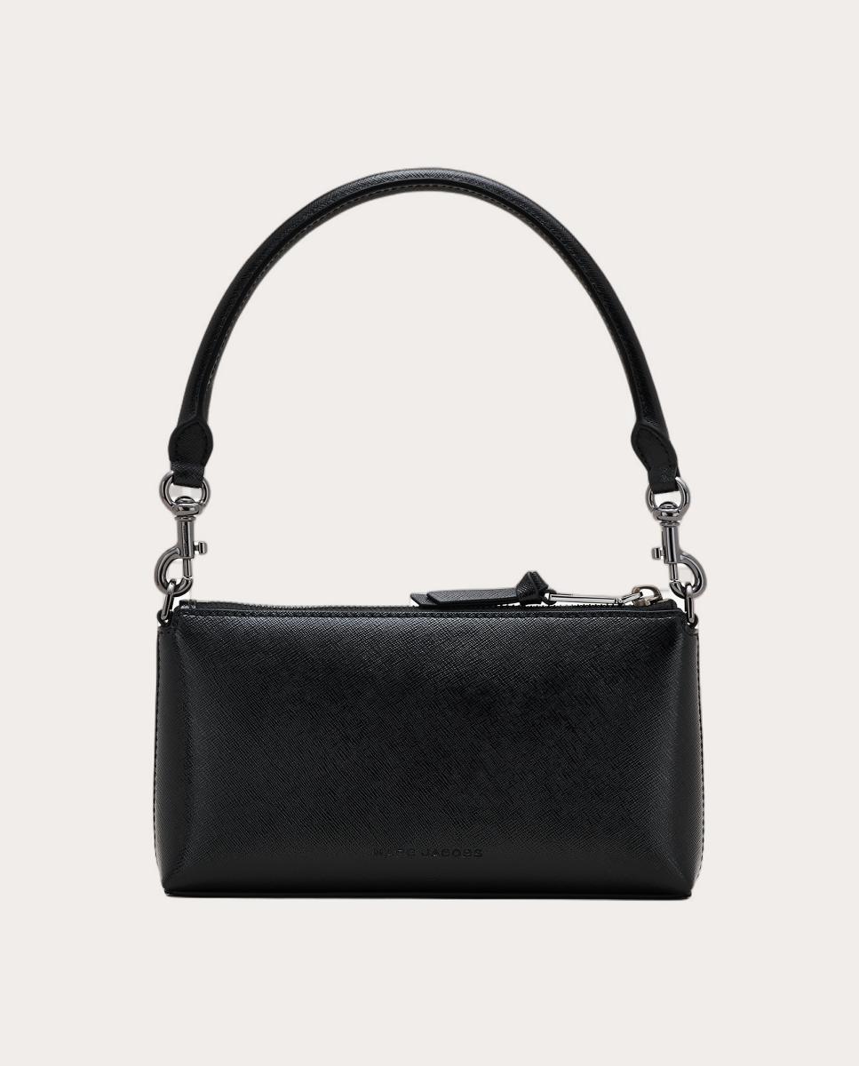 Mala de Ombro Pochette em Pele Preto-5