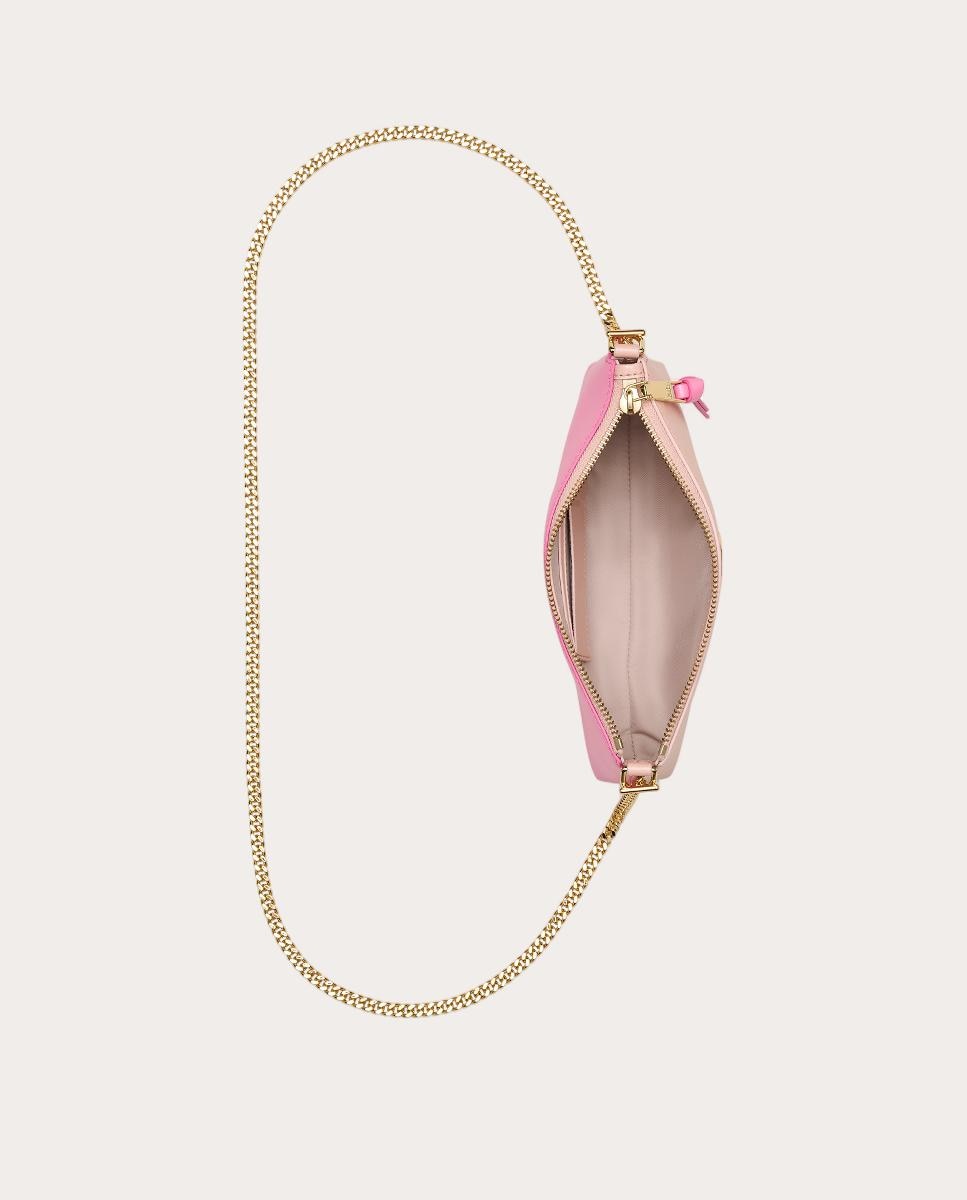 Mala de Ombro Pochette em Pele Rosa-2