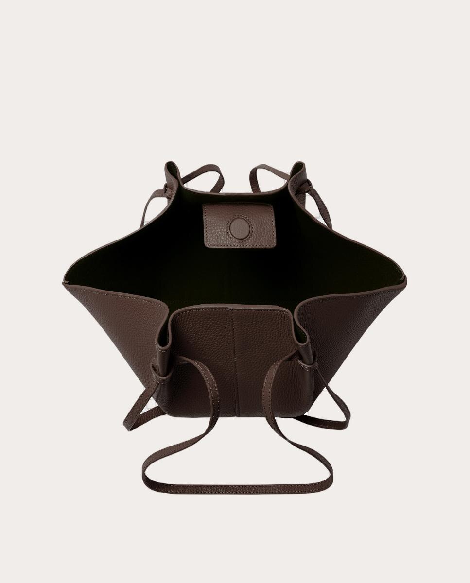 Bolso shopping Mochi de piel - Marrón oscuro Marrón oscuro-3