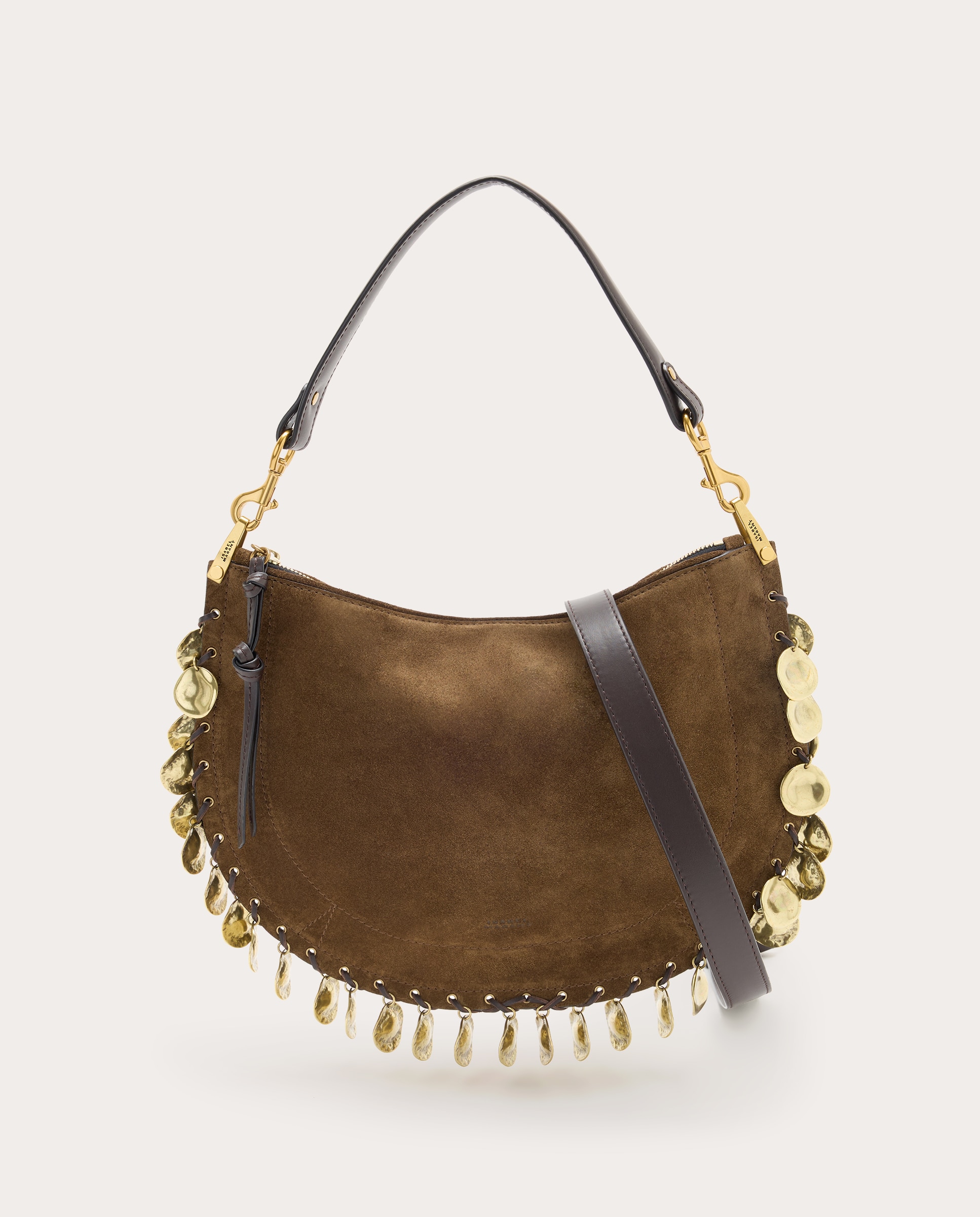 Imagen 0 de Bolso de hombro Oskan Soft Zipped de ante Marrón claro
