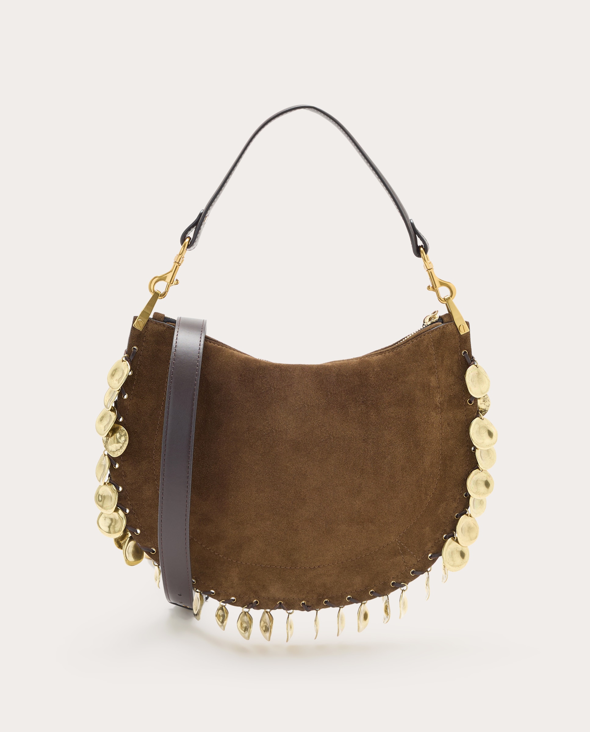 Bolso de hombro Oskan Soft Zipped de ante - Marrón claro Marrón claro-2