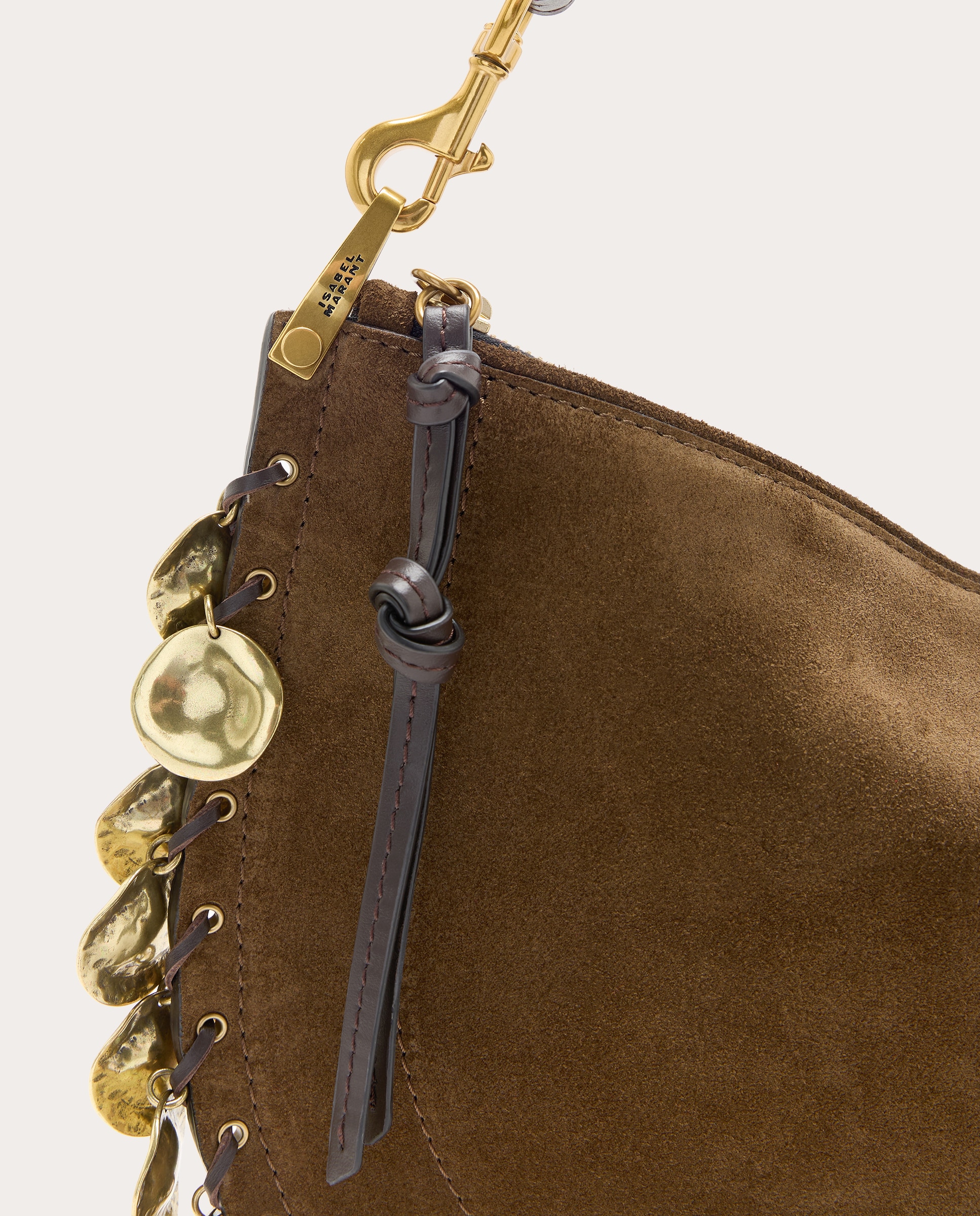 Bolso de hombro Oskan Soft Zipped de ante - Marrón claro Marrón claro-4