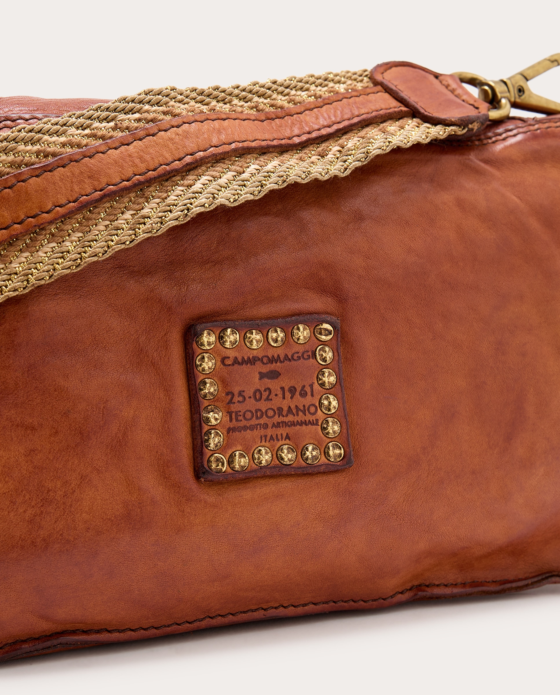 Bolso bandolera Agnes de piel - Marrón claro Marrón claro-5