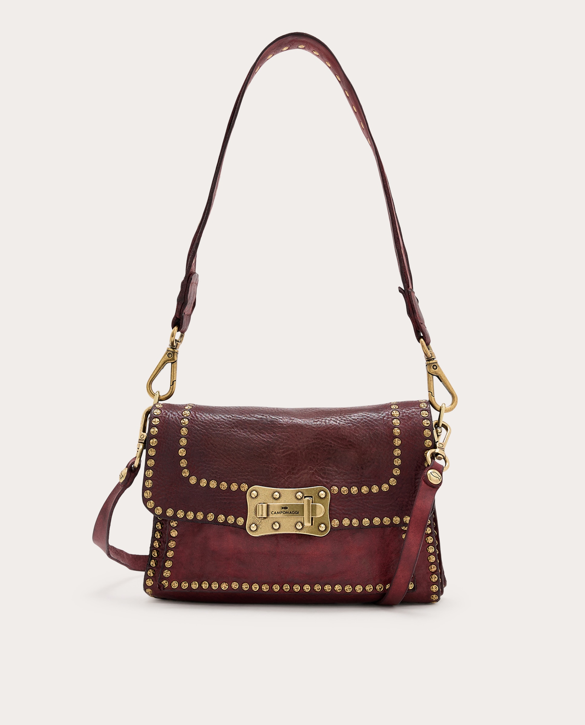 Imagen 1 de Bolso bandolera Agnes de piel Burdeos