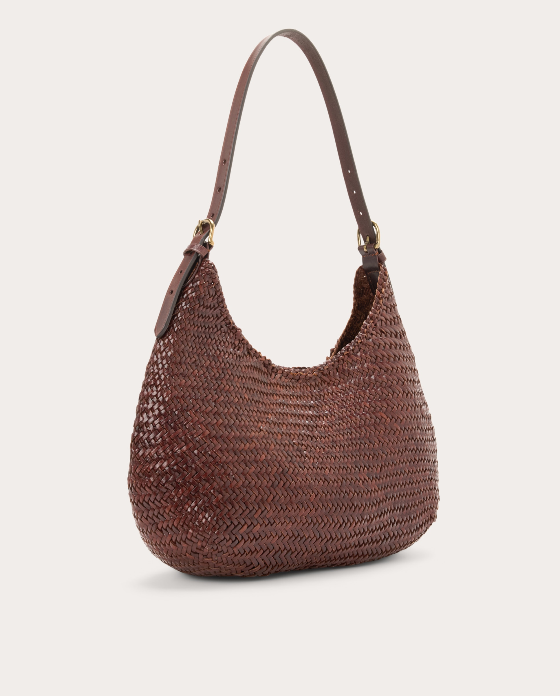 Imagen 2 de Bolso shoulder Luna Mezza de piel - Marrón Marrón
