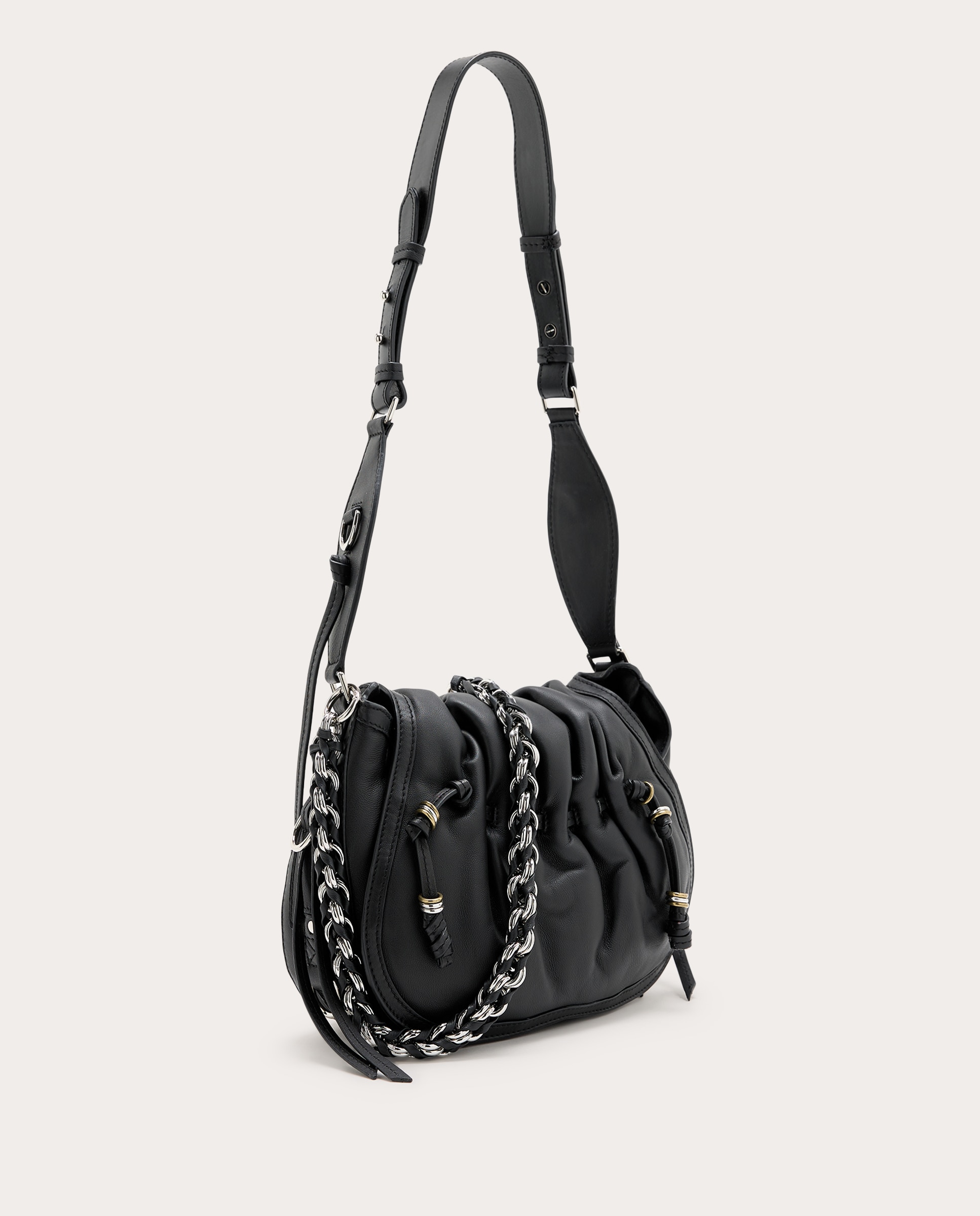 Bolso de hombro Bolton de piel - Negro Negro-3